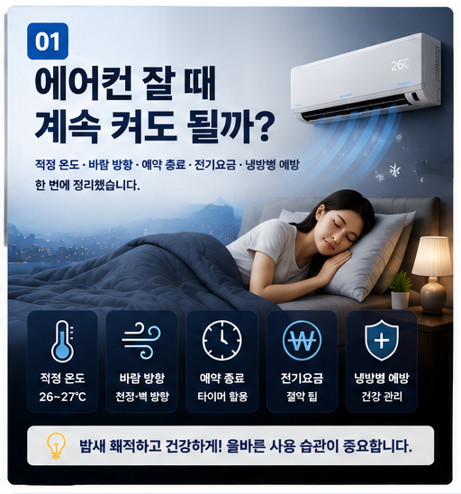 에어컨 잘 때 계속 켜도 될지 판단하는 핵심 설정