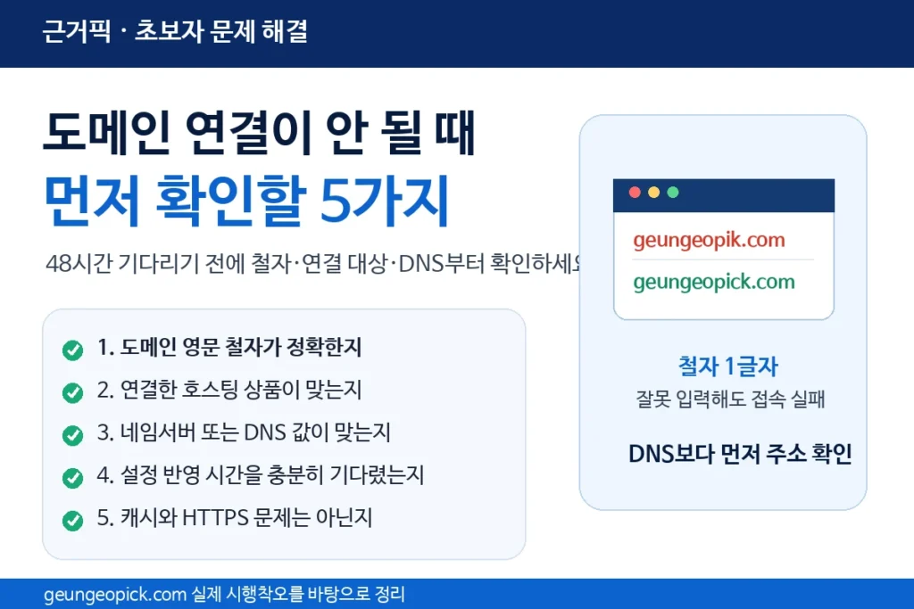 도메인 연결 안 됨 문제를 해결하기 위해 먼저 확인할 5가지
