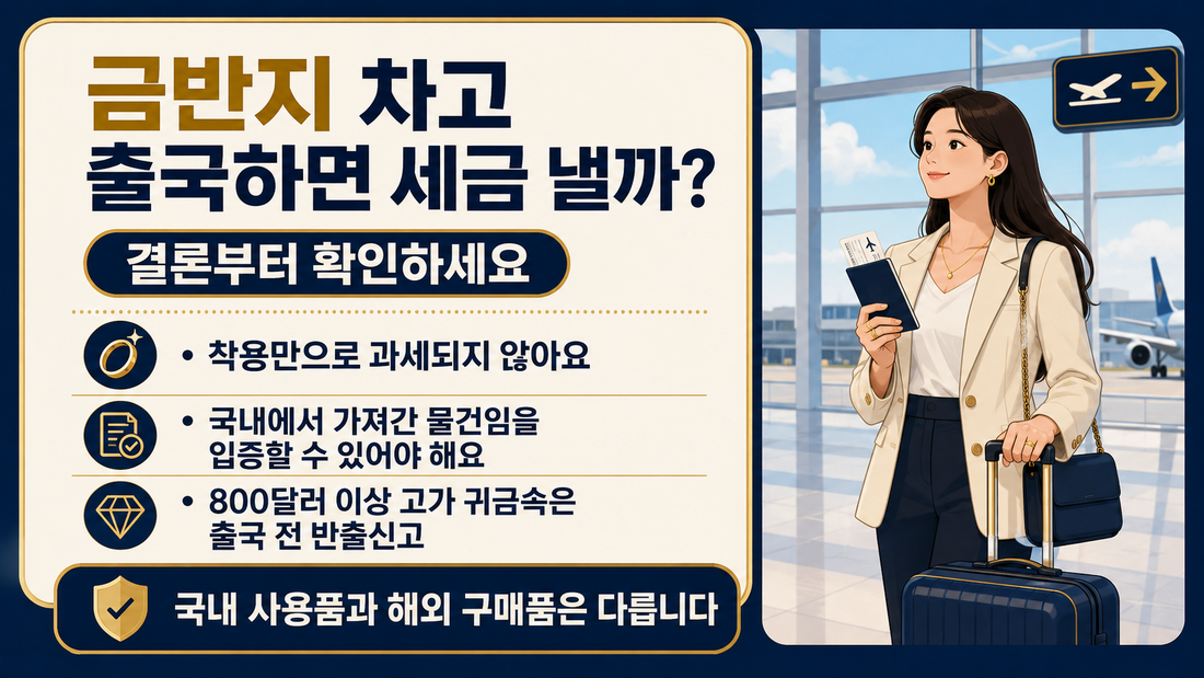 해외여행 갈 때 금목걸이·금반지 신고해야 할까? 귀국 세금과 반출신고