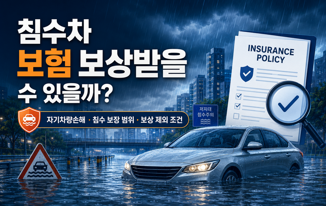 침수차 보험 보상받을 수 있을까? 자차보험·보상 제외 조건 확인법