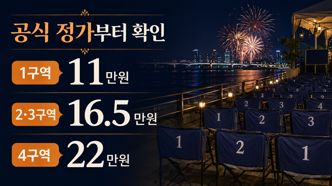 노들섬 오렌지플레이존 구역별 공식 가격 이미지