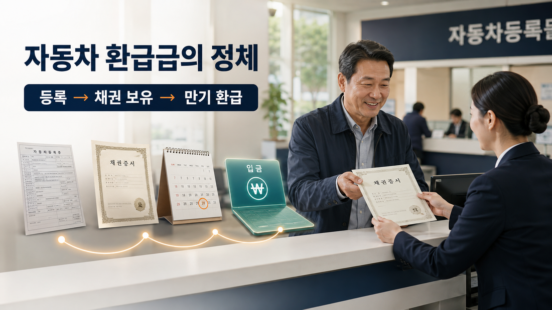 자동차 등록 후 채권 매입 보유 만기 환급으로 이어지는 자동차 채권 구조
