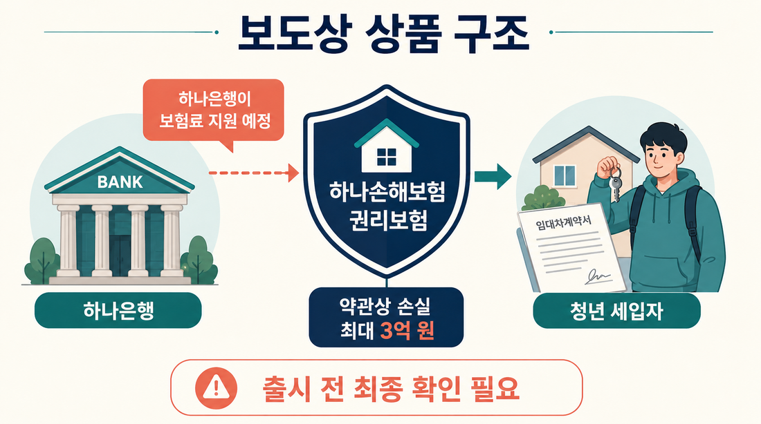 하나은행 보험료 지원 예정과 하나손해보험 권리보험의 보도상 상품 구조