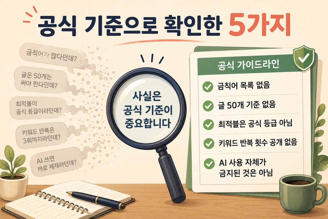 네이버 블로그 금칙어 글 50개 최적블 키워드 반복 AI 사용에 관한 공식 기준 팩트체크
