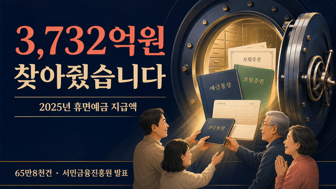 2025년 휴면예금 지급액 3732억원 65만8천건