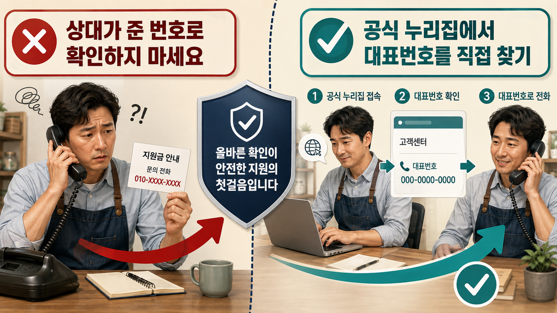 상대가 준 번호 대신 공식 누리집에서 대표번호를 직접 찾아 확인하는 방법