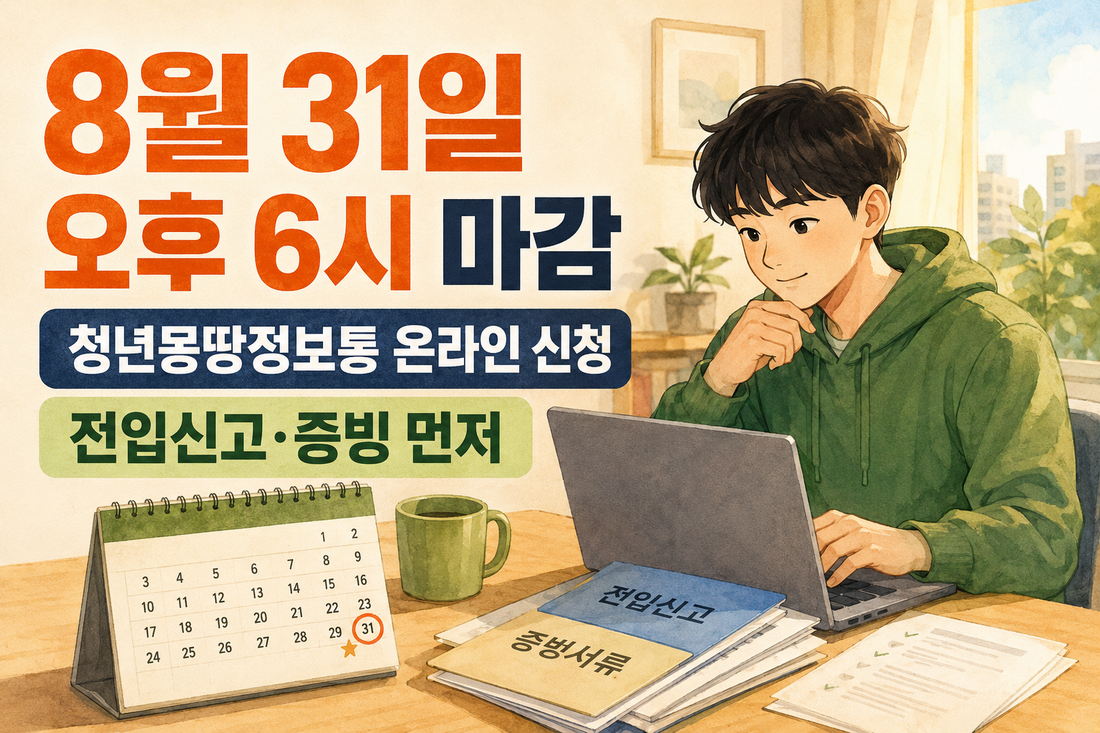 8월 31일 오후 6시 청년몽땅정보통 온라인 신청 마감