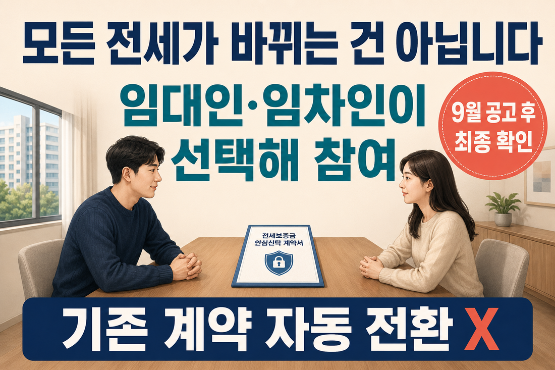 전월세 안심신탁은 모든 전세에 의무 적용되지 않는 선택형 사업