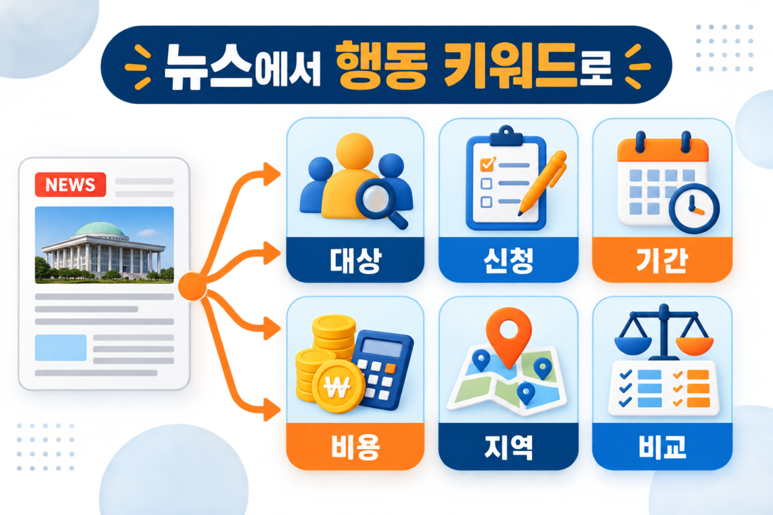 뉴스에서 대상 신청 기간 비용 지역 비교 행동 키워드로 확장되는 과정