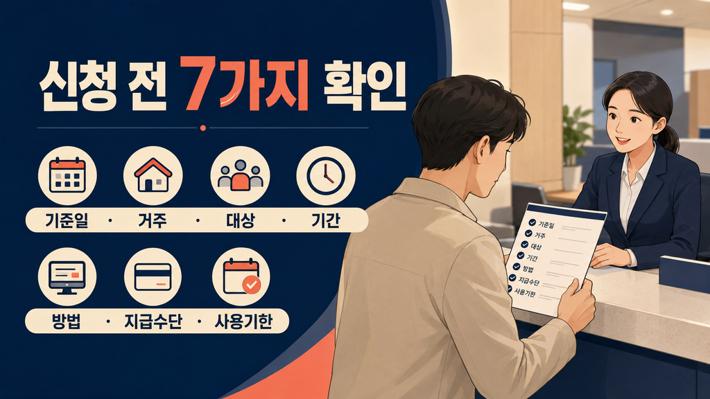 지역 민생지원금 기준일·대상·신청방법 체크리스트