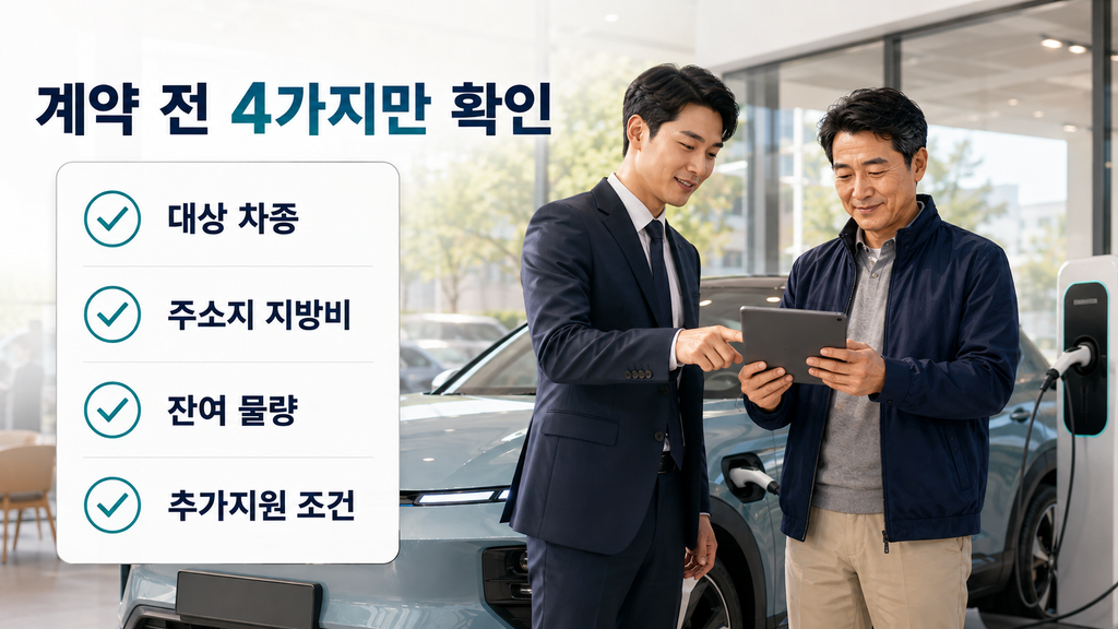 전기차 보조금 계약 전 대상 차종·지방비·잔여 물량 확인