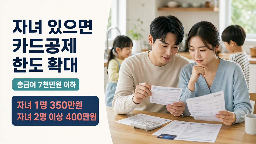 2026 연말정산 자녀 수에 따른 신용카드 공제 한도 안내