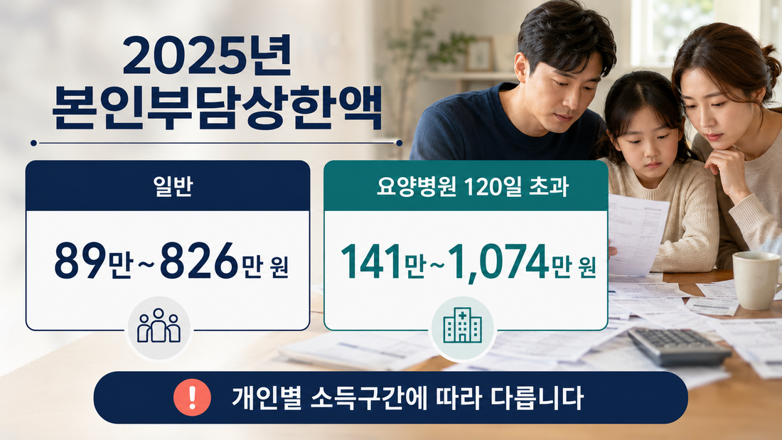 2025년 본인부담상한액 일반 89만 원부터 826만 원