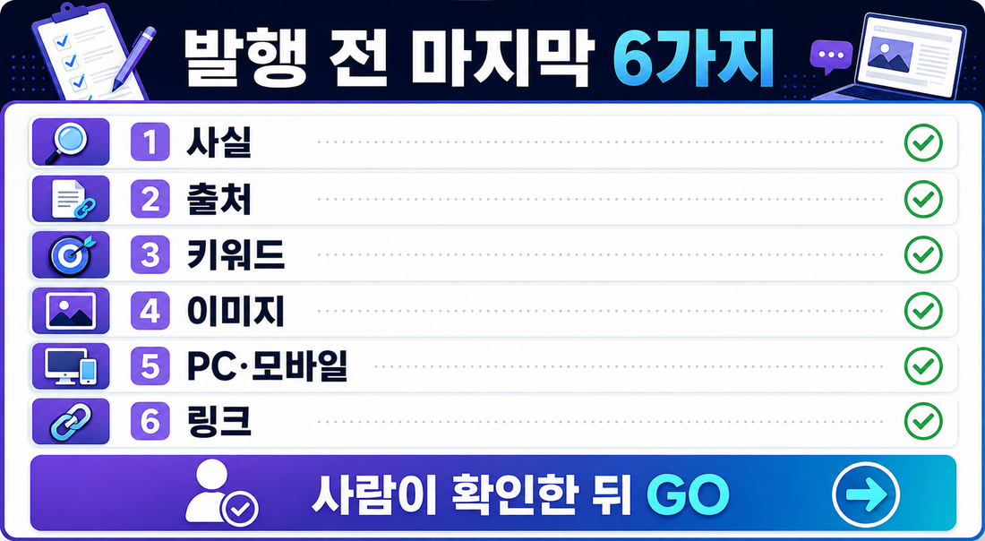 AI 블로그 글 검수 발행 전 최종 체크리스트