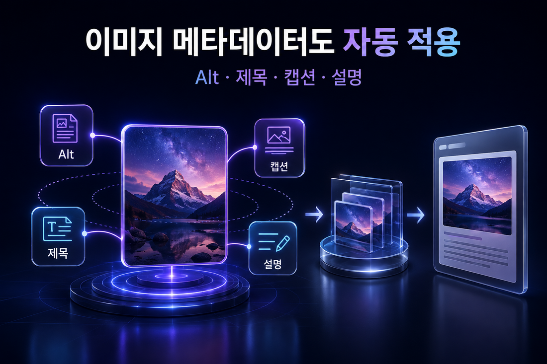 워드프레스 ZIP 자동등록 이미지 Alt 제목 캡션 설명 메타데이터 적용