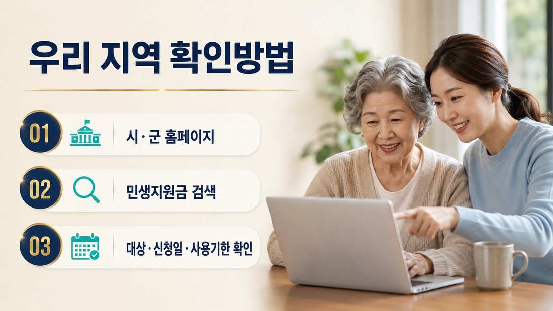 시군 홈페이지에서 민생지원금 대상 신청일 사용기한 확인