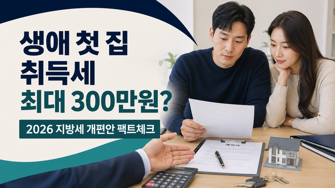 생애최초 취득세 감면 300만원?｜40세 미만·오피스텔 개편안