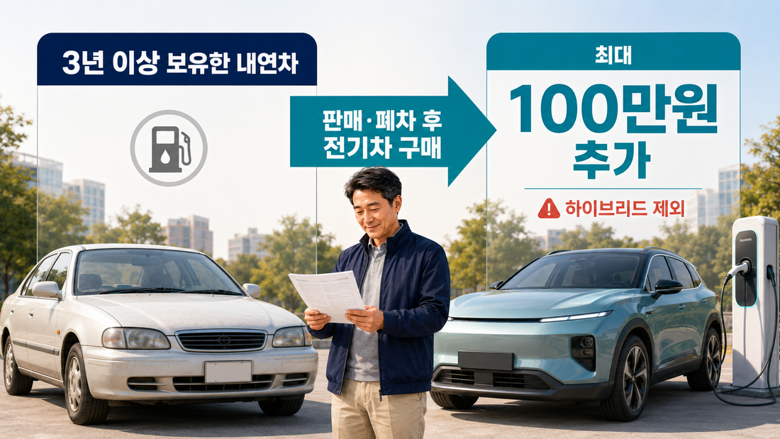 3년 이상 보유한 내연차 판매 폐차 후 전기차 전환지원금 조건
