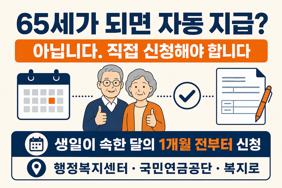 기초연금은 자동 지급이 아니며 생일 한 달 전부터 신청