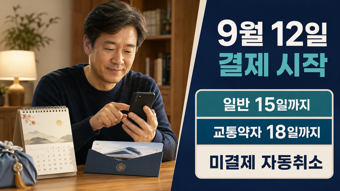 2026 추석 기차표 결제 시작일과 마감일