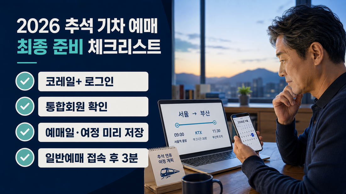 2026 추석 기차표 예매 준비 체크리스트