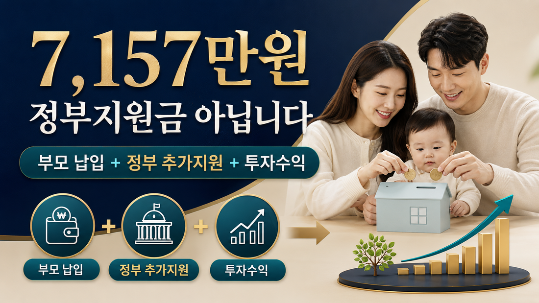 7157만원 정부지원금 아님 부모 납입 정부 추가지원 투자수익