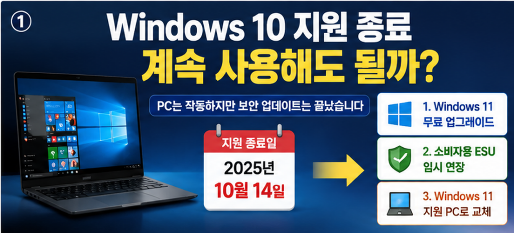 Windows 10 지원 종료 후 계속 사용 가능한 선택지 3가지