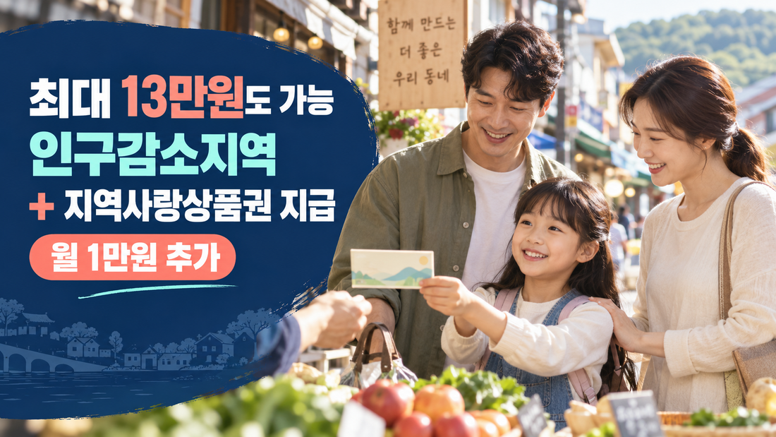 인구감소지역 지역사랑상품권 지급 시 아동수당 월 1만원 추가