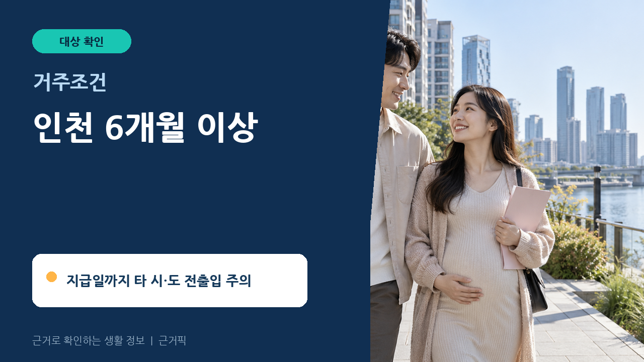 인천 6개월 거주조건을 확인하는 임산부 가족