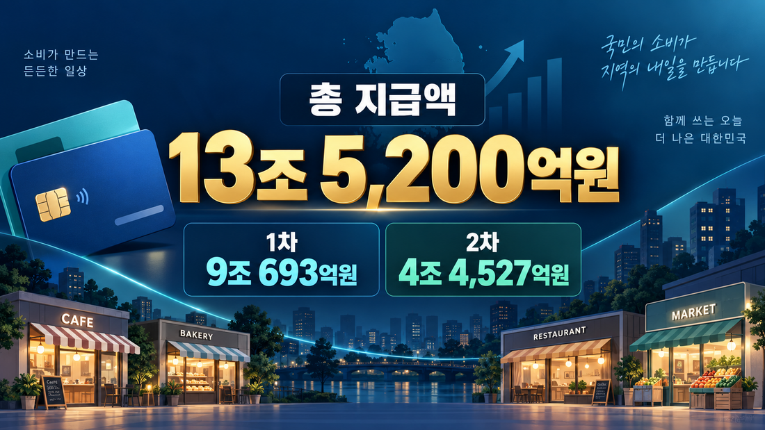 민생회복 소비쿠폰 총 지급액 13조 5200억원