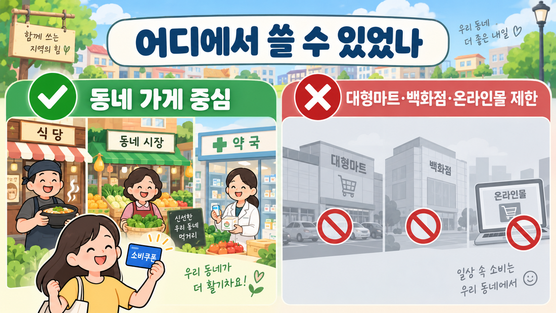 민생회복 소비쿠폰 사용 가능 업종과 제한 업종